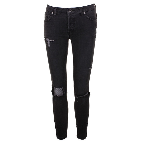 fishnet jeans black